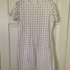 White “lace” overlay dress